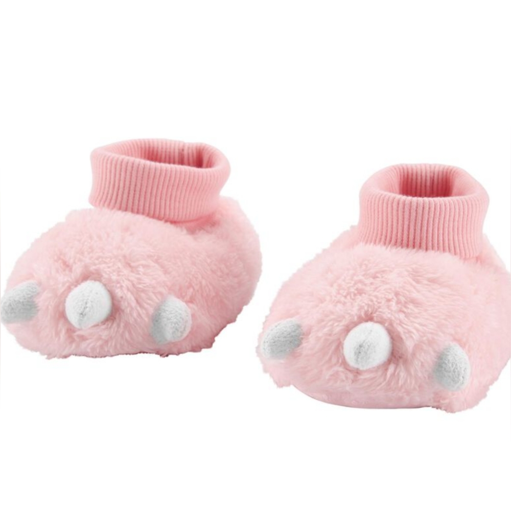Carter’s Baby Pink Dinosaur Slippers Size  12- 18 months NWT